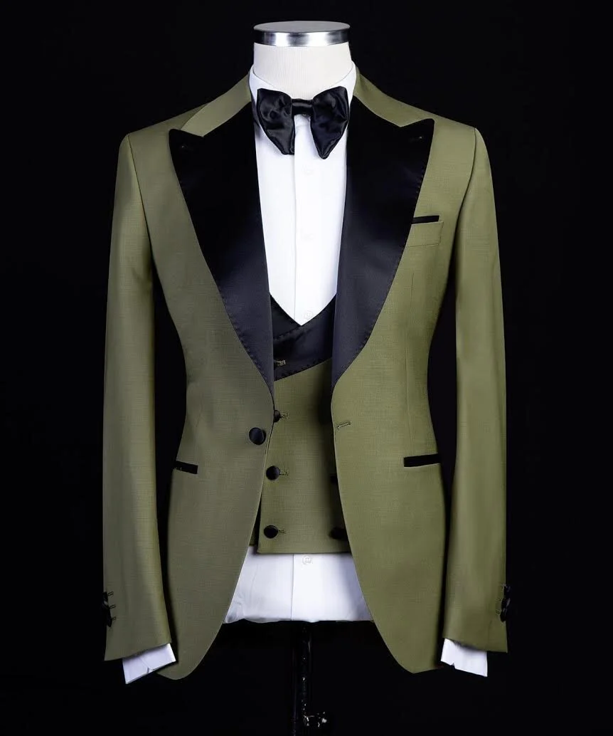 FERN GREEN / BLACK  3-PIECE TUXEDO