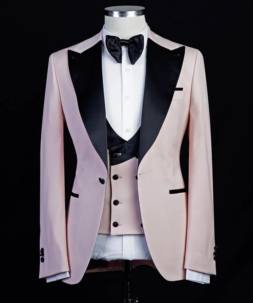 PINK / BLACK  3-PIECE TUXEDO