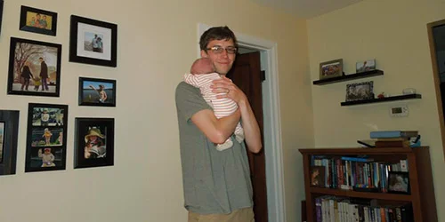 enjoying Fatherhood Holding Our Second Son