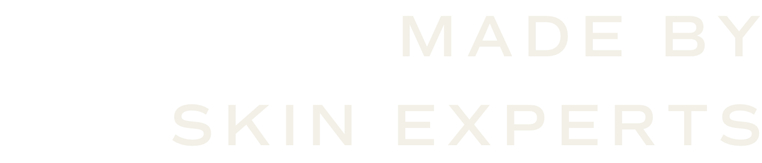 Text on a black background that says 'Made by Skin Experts.'