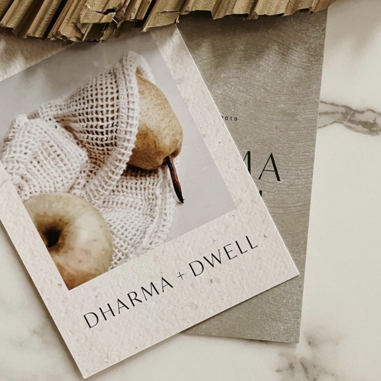 Dharma + Dwell brand identity and print design by Lindsay Scholz Studio