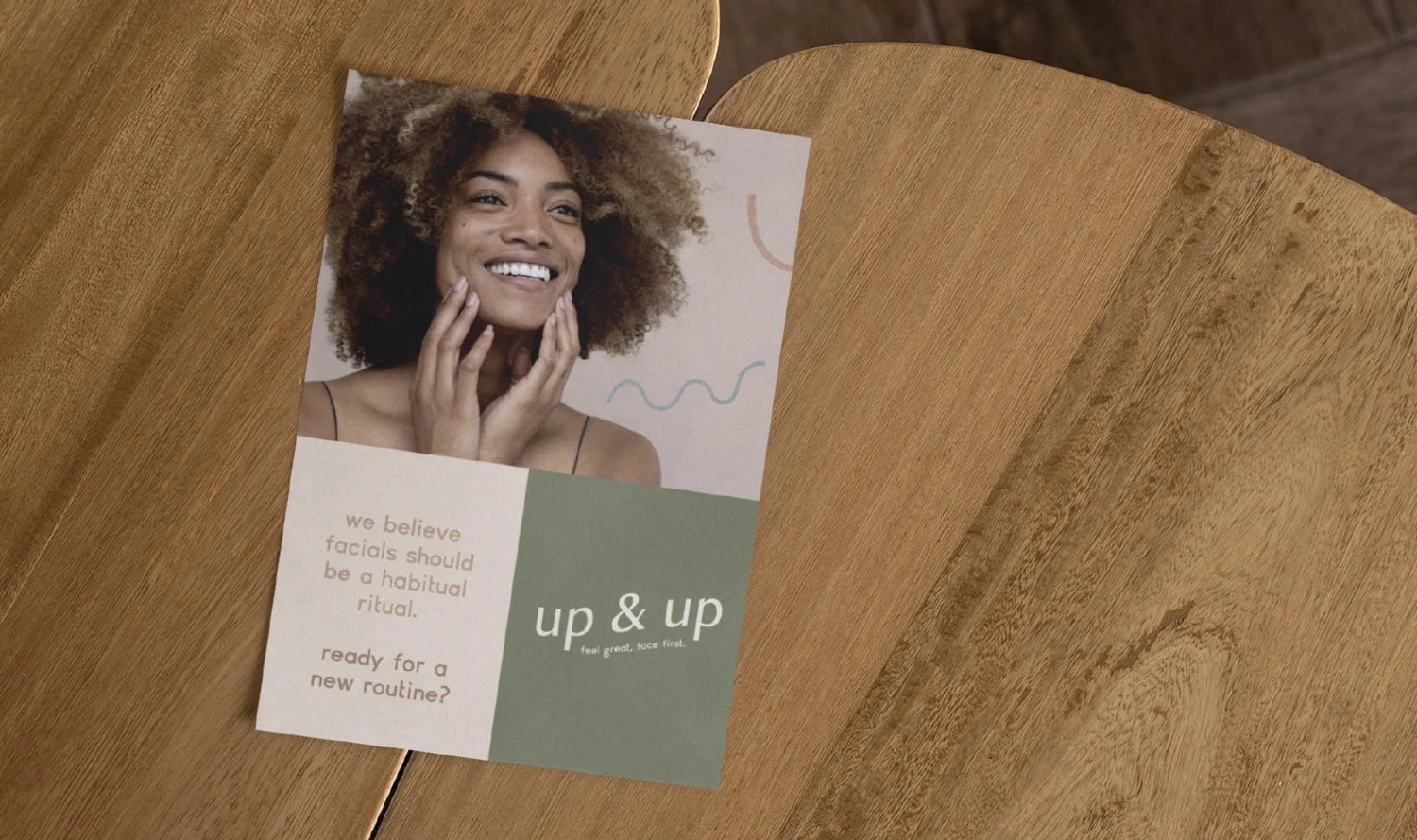 up & up Facial Studio print design by Lindsay Scholz Studio