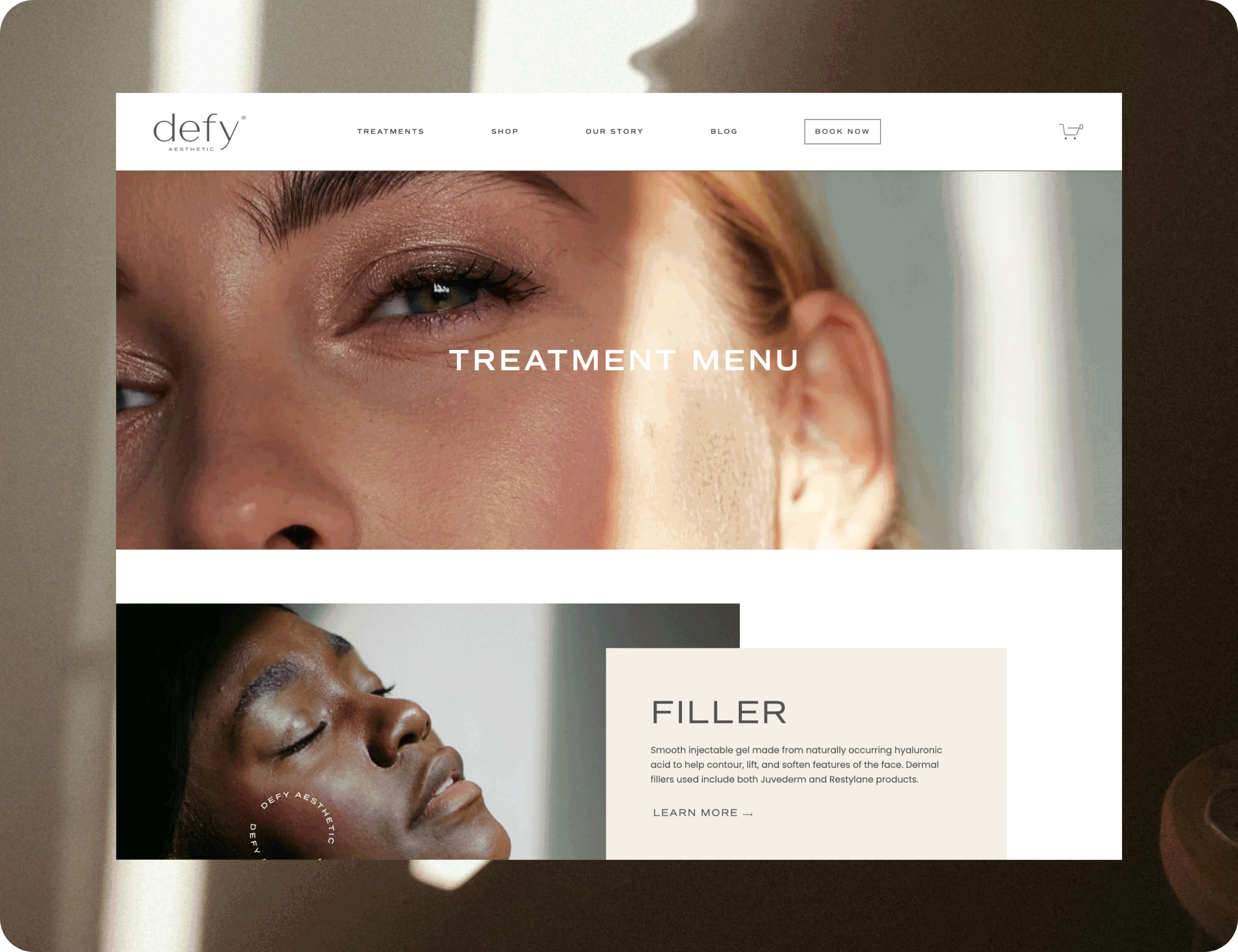 Defy Aesthetic Website Design