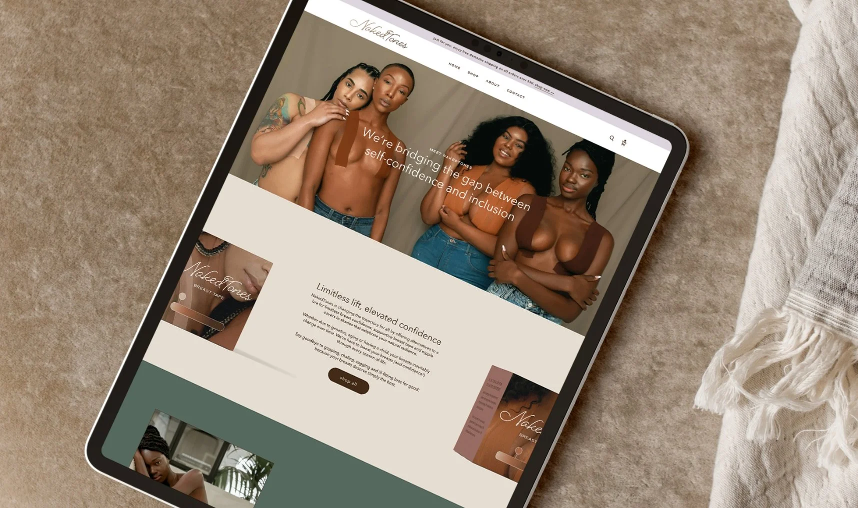 NakedTones Shopify website design by Lindsay Scholz Studio