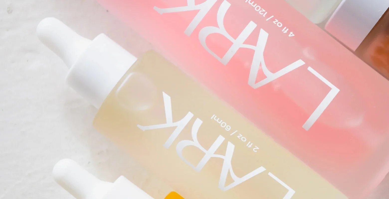 LARK Skin Co. skincare packaging design by Lindsay Scholz Studio