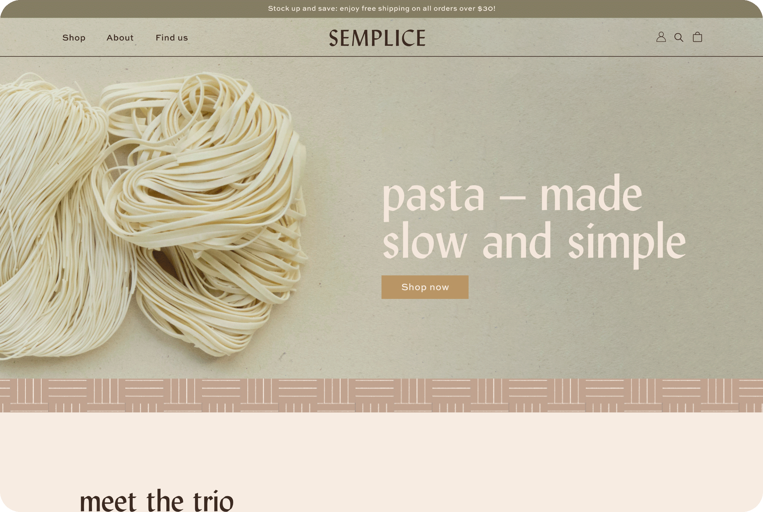 Semplice Pasta Website Design