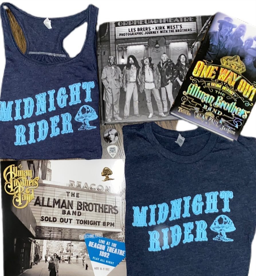 Always a classic favorite tune. Get your groove on with our Midnight Rider tank or tee at driftermerch.com/shop. #allmanbrothers #theroadgoesonforever