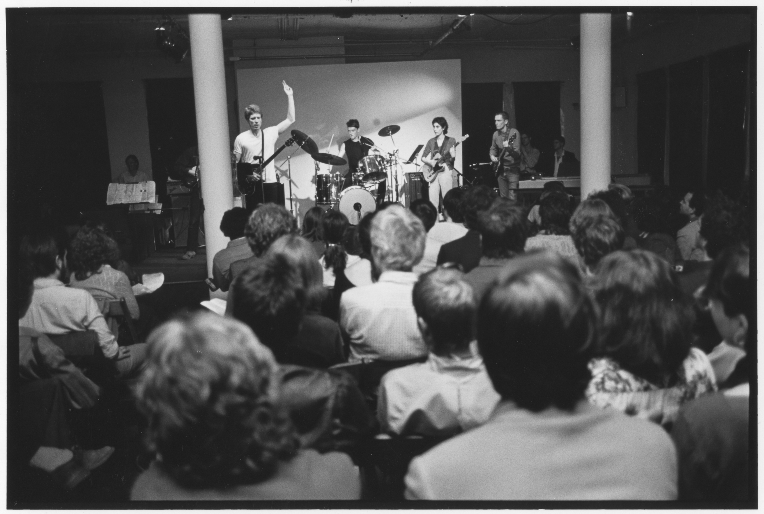 Drastic Classicism at the Kitchen / 1981 / Rhys Chatham, David Linton, Nina Canal, Ned Sublette, © Paula Court&nbsp;