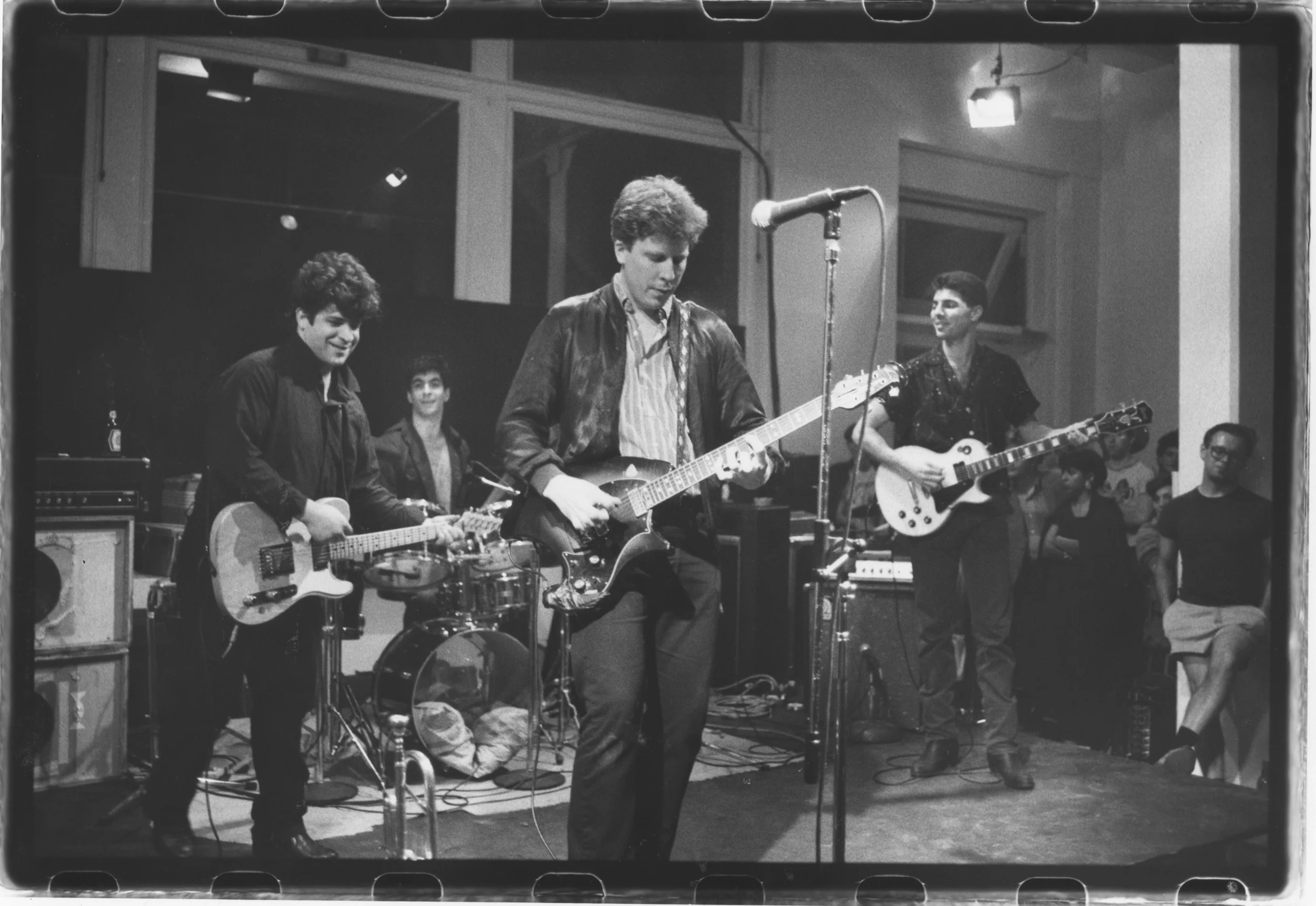 Guitar Trio at Metro Pictures Gallery / 1984 / Robert Longo, Wharton Tiers (drums), Rhys Chatham, Jules Baptiste, © Paula Court&nbsp;