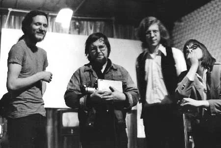 Picture from 1972 of (from right to left) Steina Vasulka (co-founder of the Kitchen), me, Woody Vasulka (the other co-founder) and Dimitri Deyatkin, a video curator there - Rhys&nbsp;