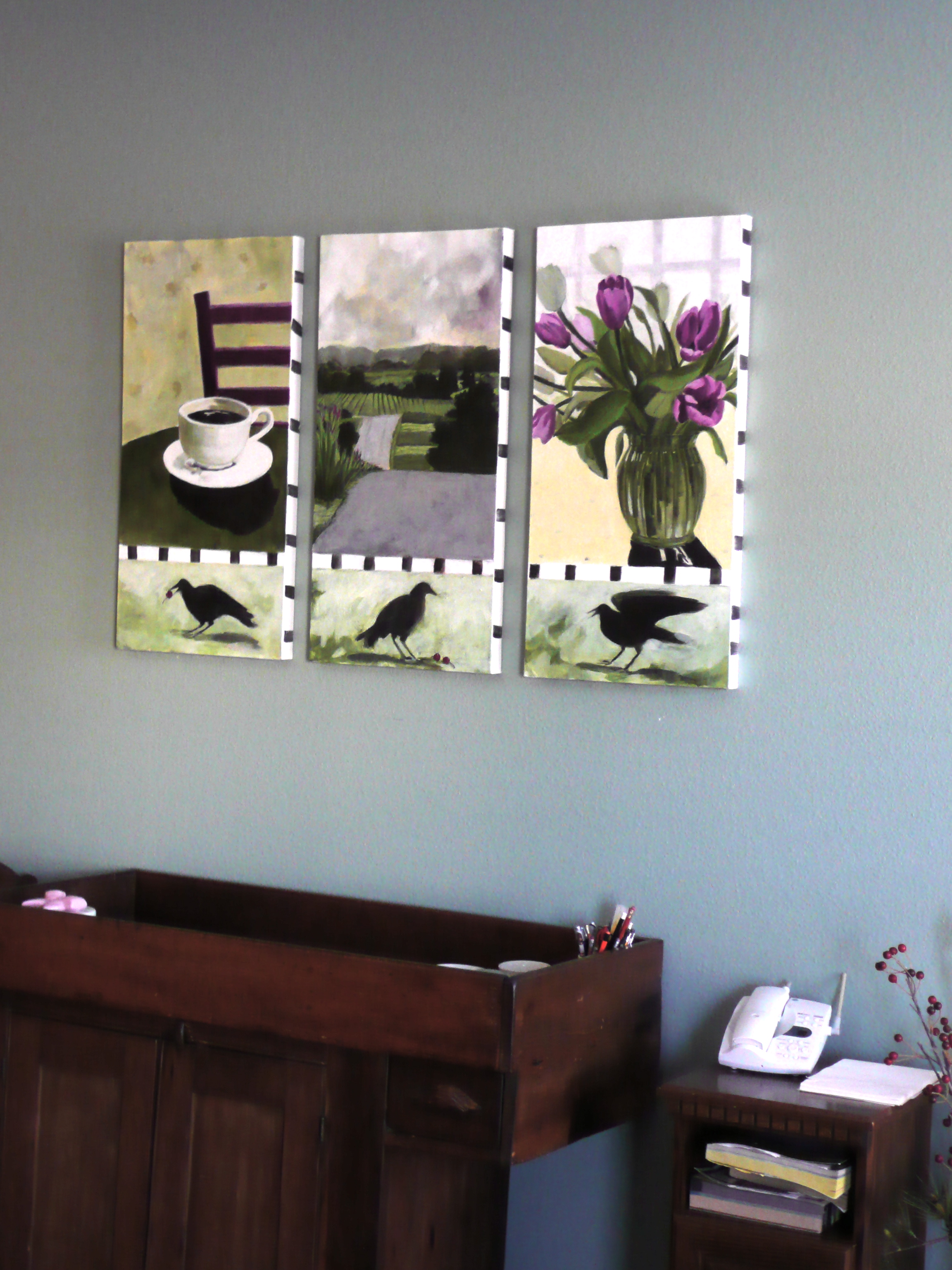 Installed Mixed Media Paintings