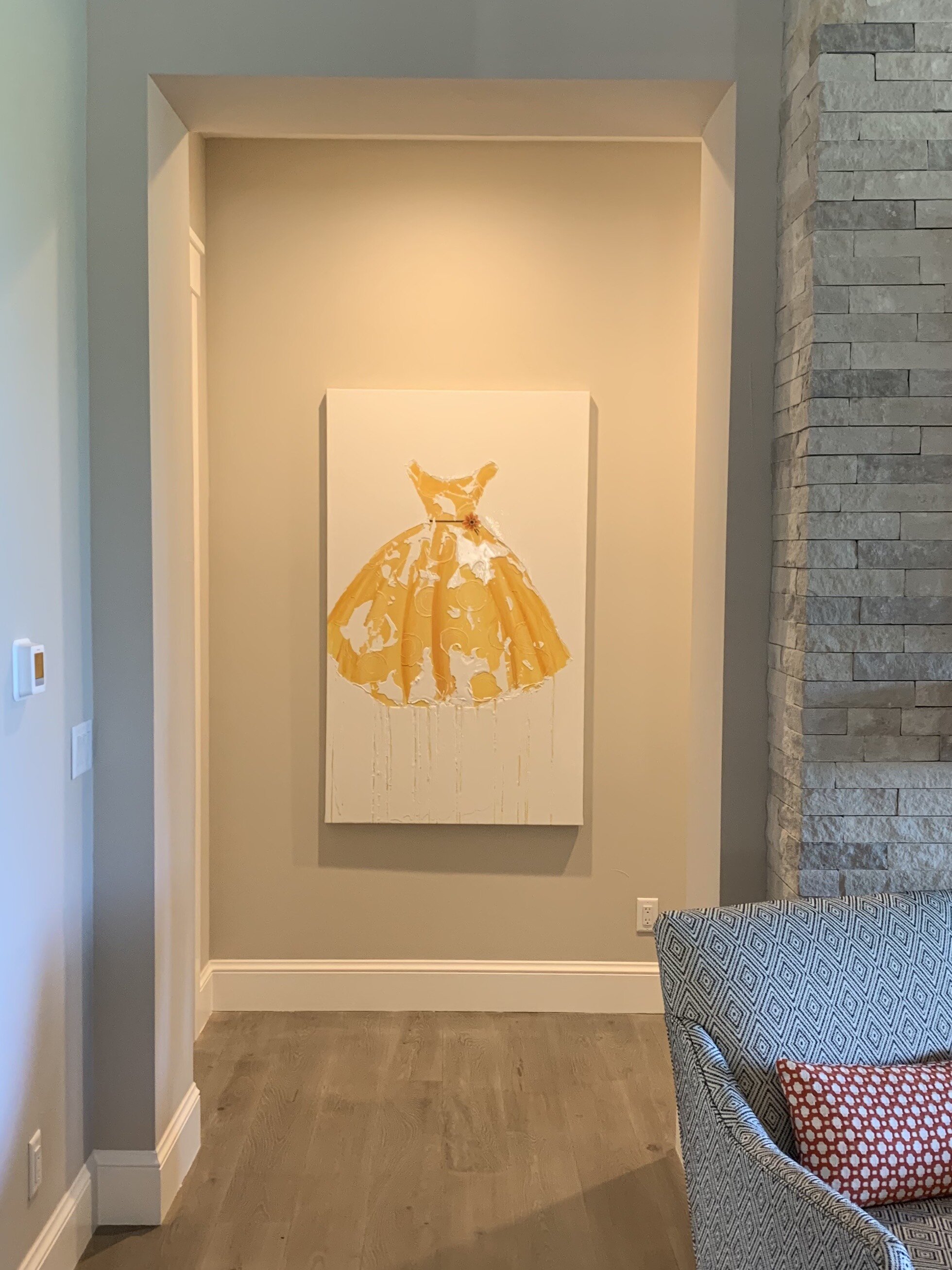 Installed Mixed Media Dress Painting