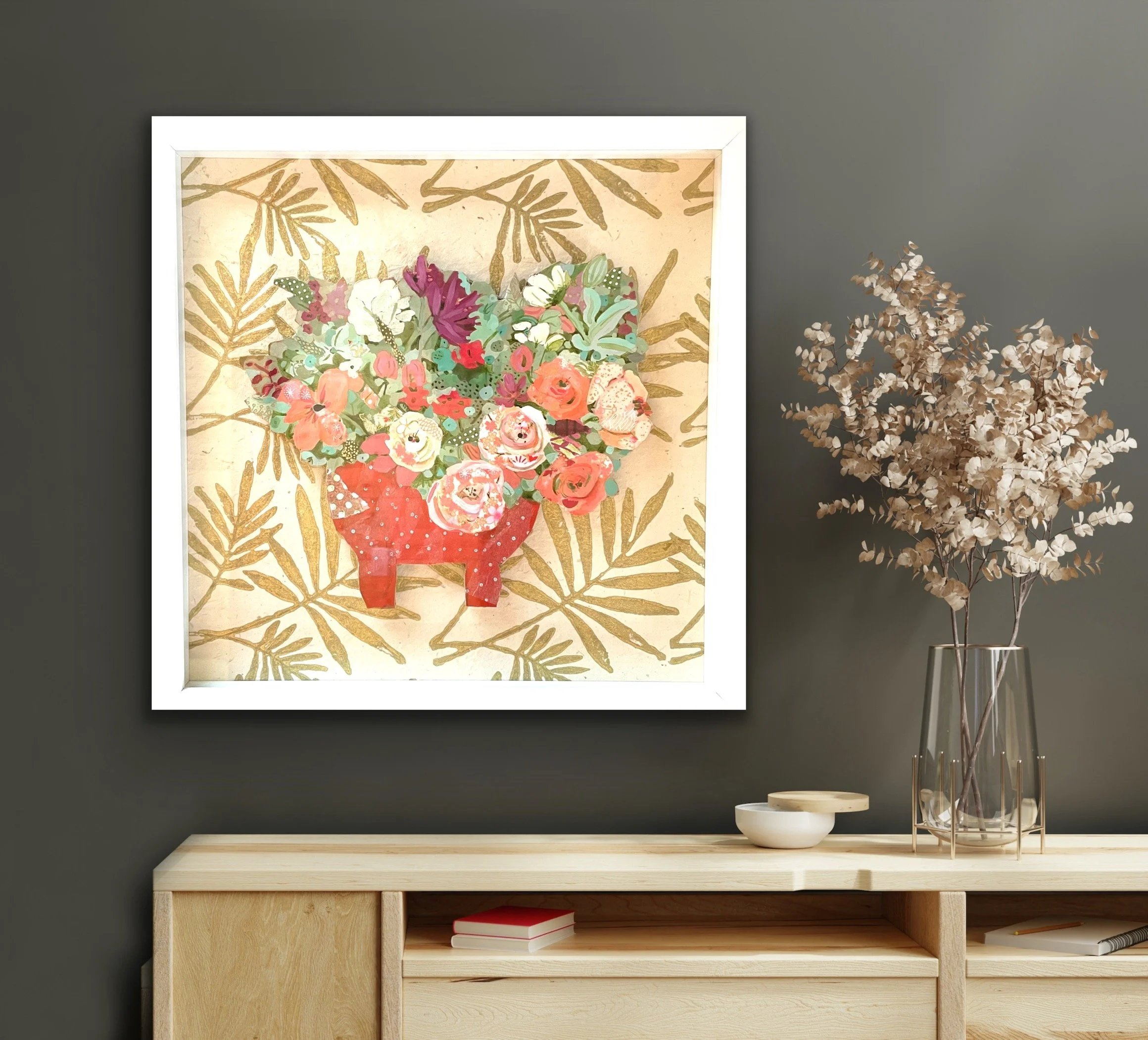 Installed Mixed Media Painting