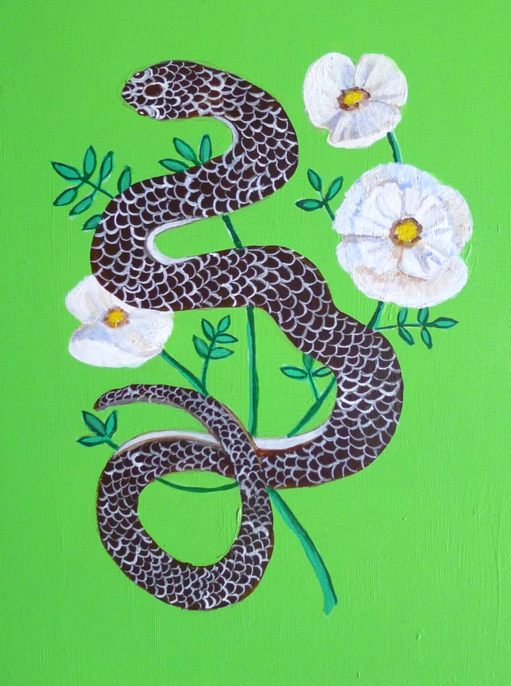 Snake with Flowers