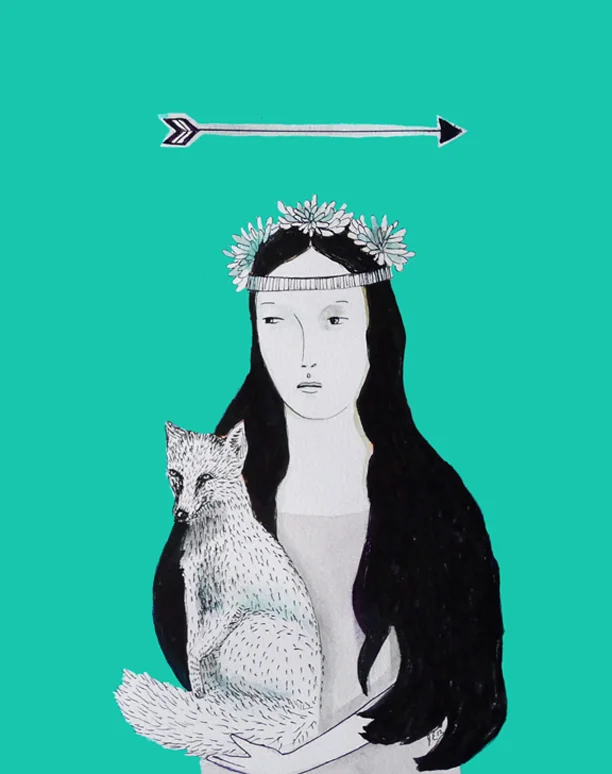 Girl with Fox and Arrow