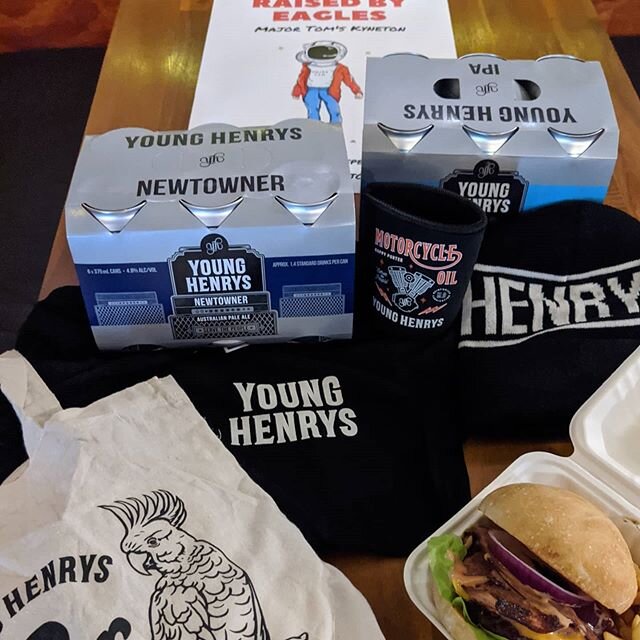 Giveaway Time!! We have put together a little prize featuring dinner for two, a six pack of Young Henry's Newtowner and IPA, a double pass to our first gig back at MT's, a @younghenrys tote bag filled with a tshirt, beanie and stubby holder. We've be