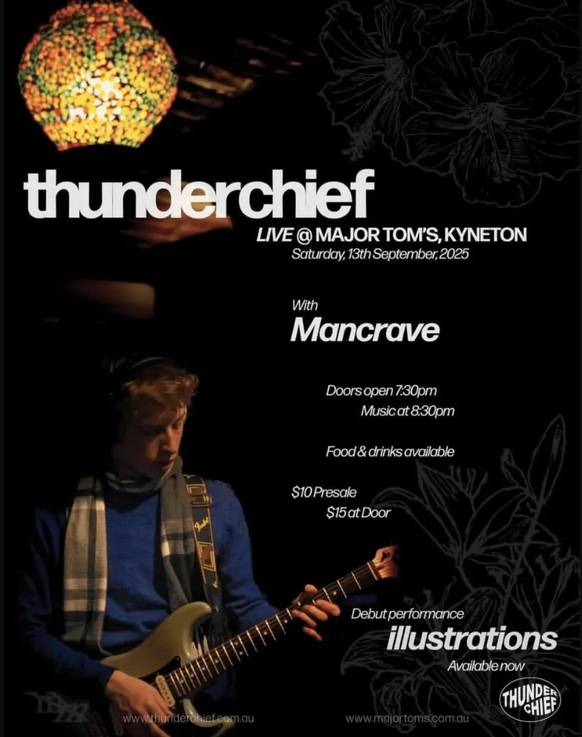 1800 Thunderchief is celebrating their debut 8 track album at major Tom&rsquo;s, joined by the classic rock powerhouse that is Sunbury's Mancrave, Thunderchief's blues rock guitar solos backed by the tightest, funkiest and sturdiest bass and drum duo