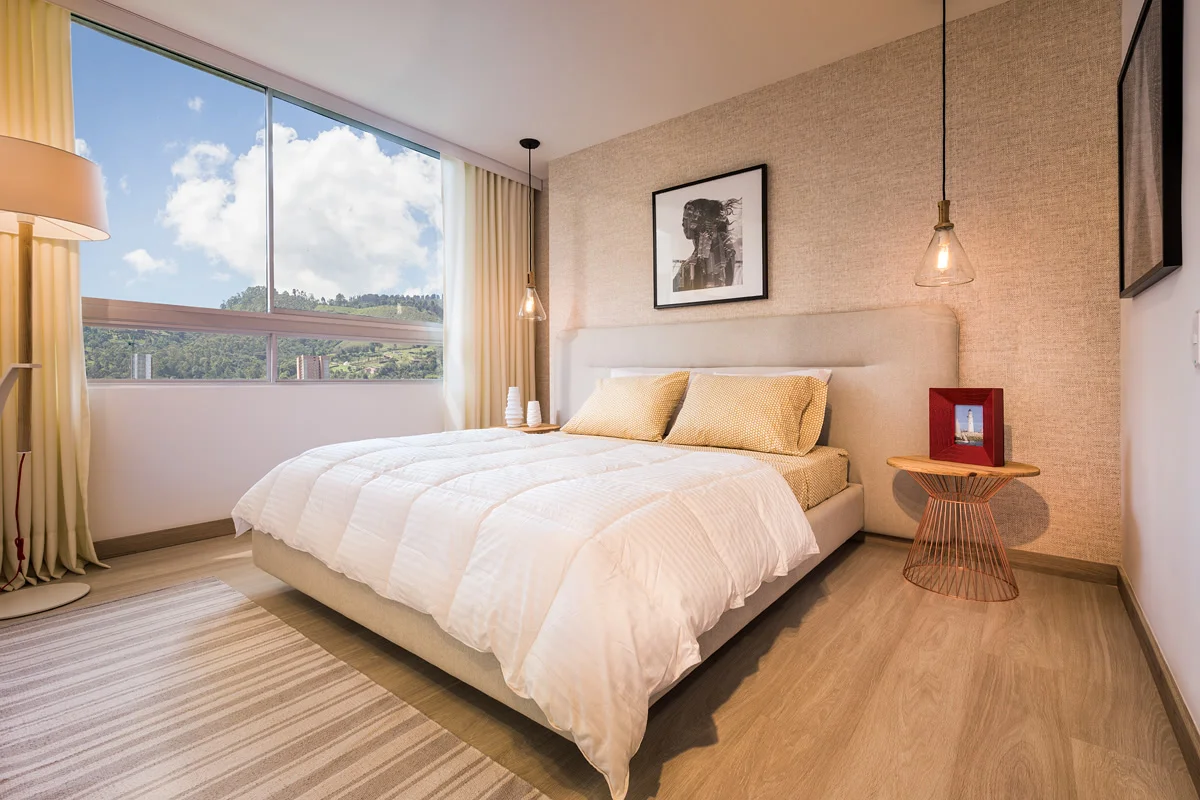 Foto para inmobiliarias, habitación apartamento Laurel. Jorge Mesa Fotografía arquitectura