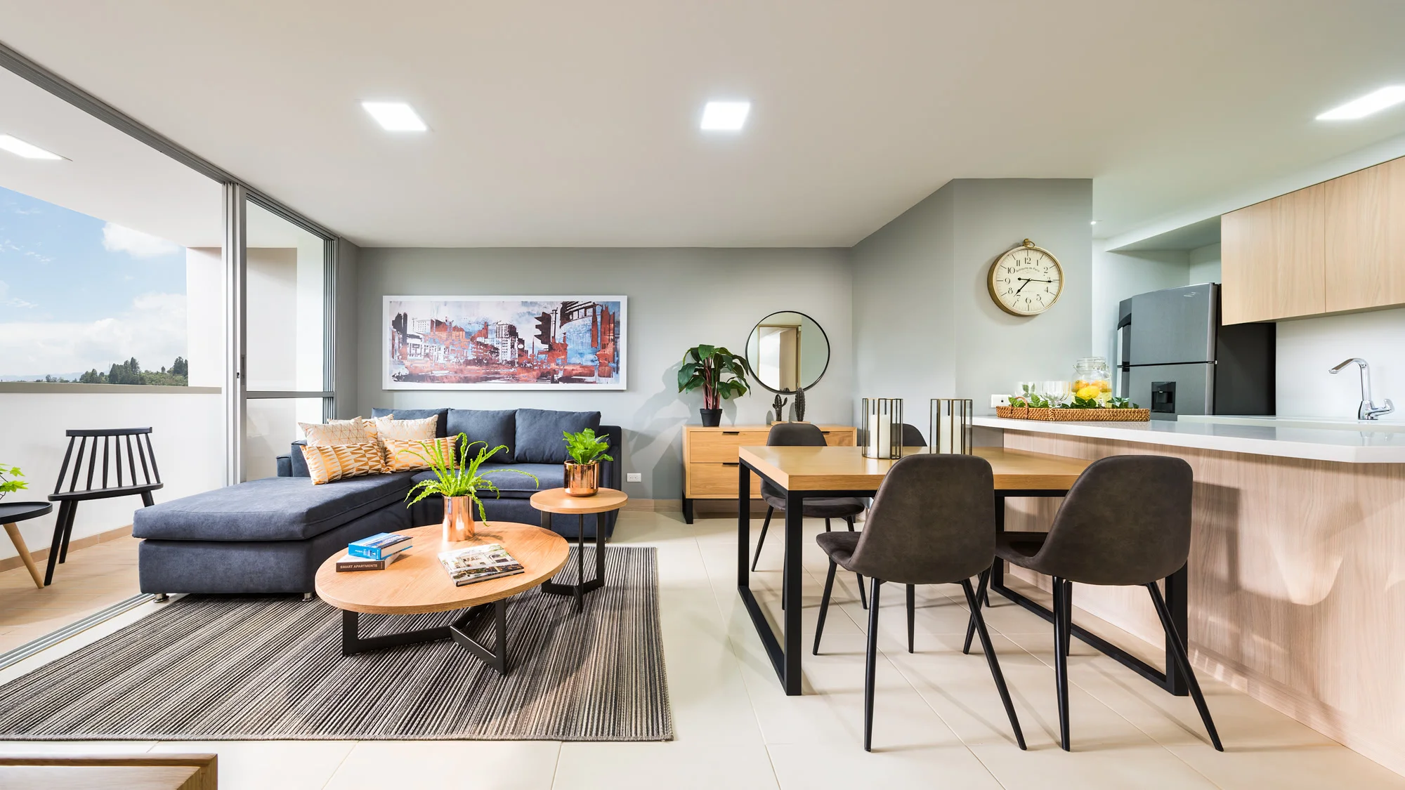Foto de inmuebles en Medellín, zona social apartamento Al Parque. Jorge Mesa Fotografía