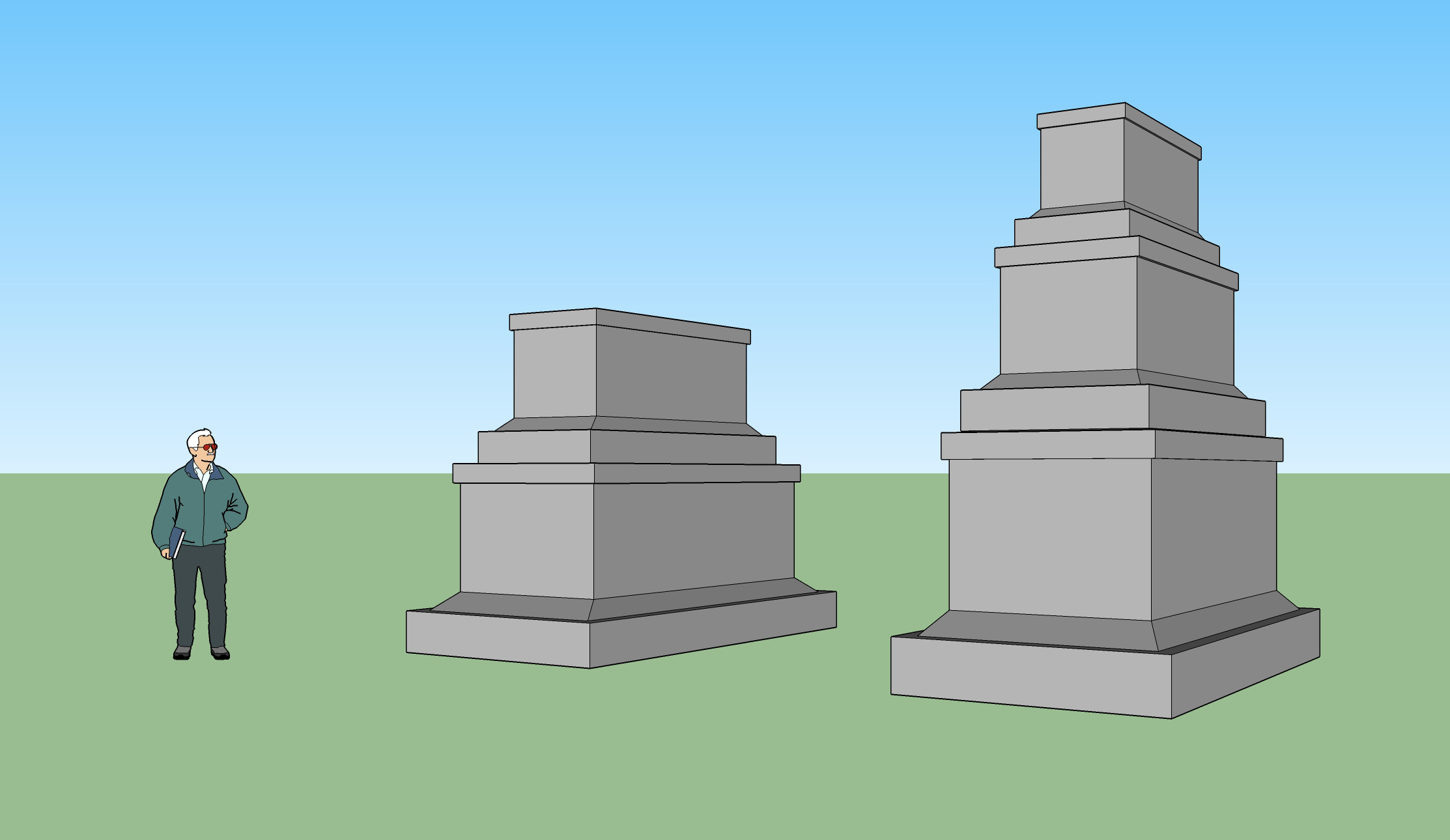 Sketch of Monument to Monuments and the Monument to that Monument