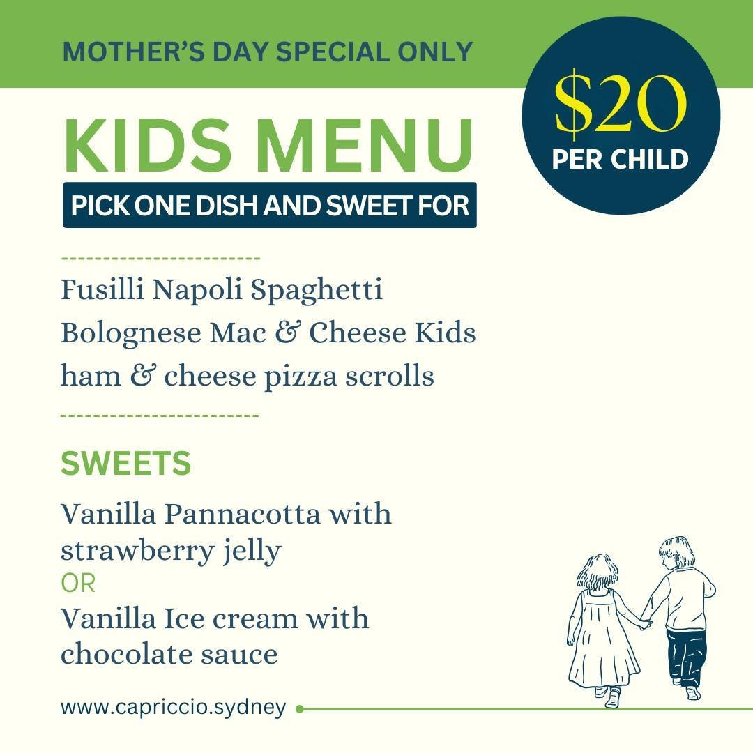 Check out our special Kids Menu, designed with love to keep your little ones happy while mom enjoys her day to the fullest.
 Let's celebrate together! 

#MothersDay #FamilyFeast #KidsMenu

Contact us!

☎️ 02 9572 7607
📍 159 Norton Street
Leichhardt 