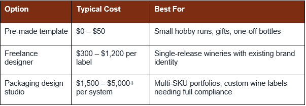 Wine Label Design Cost Chart