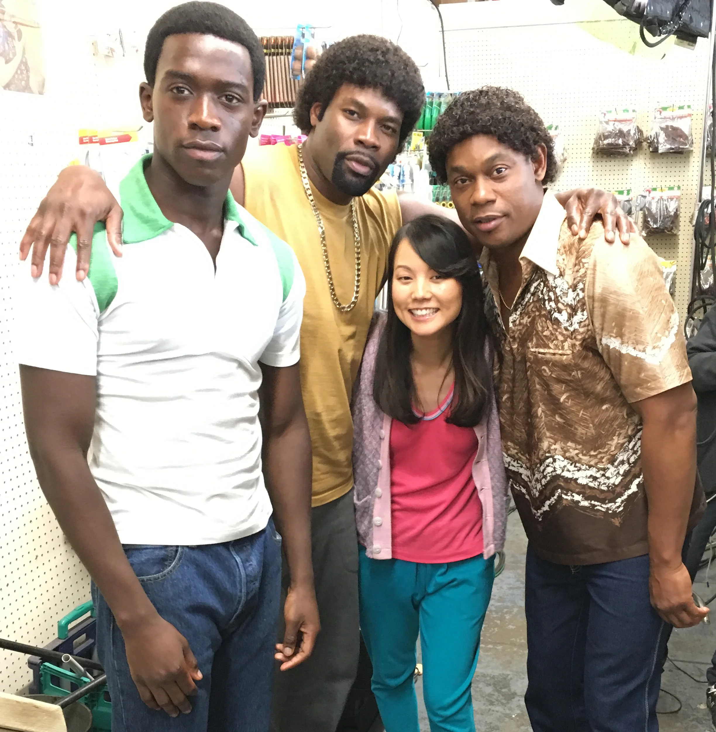 Damson Idris, Amin Joseph, and Bokeem Woodbine, my hubbie for the day!!!