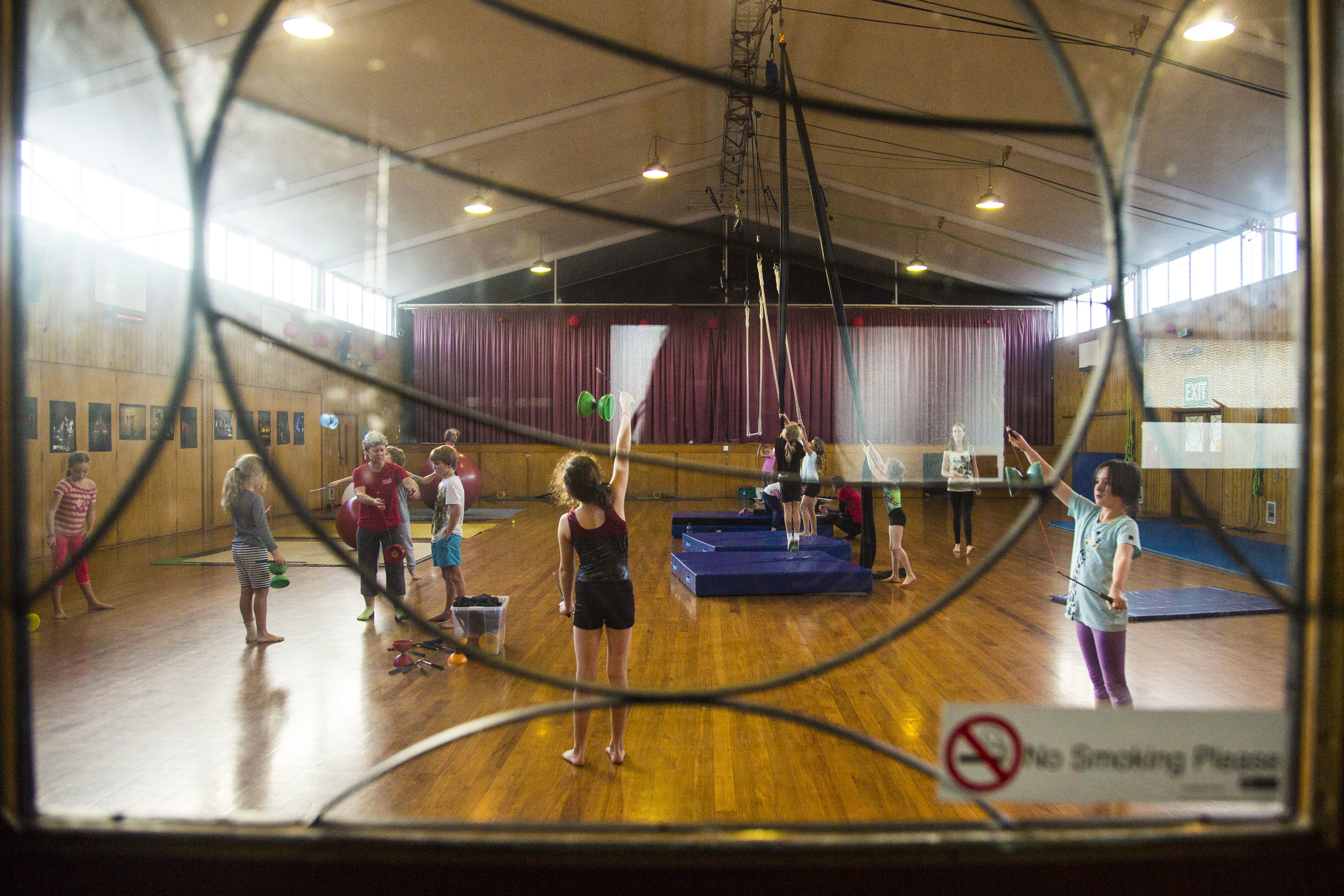  Wingfield and Carrow teach a circus class at the the Christchurch Circus Centre on May 10, 2016 in Christchurch, NZ. "We did lots of shows to help people deal with stress when food was being handed out and people were given support. It was interesti