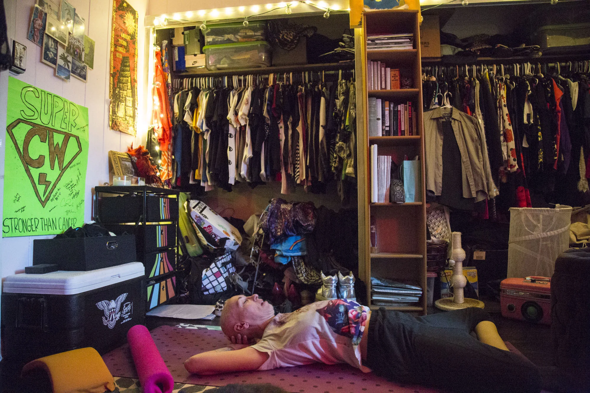  Wittmier does yoga in her Honolulu, HI bedroom.  