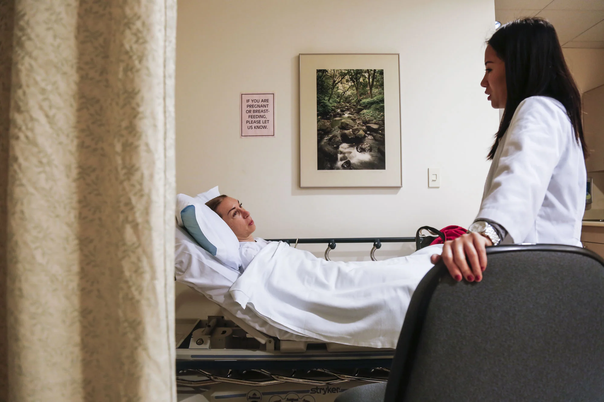  Wittmier speaks to her doctor during an appointment in Honolulu, HI.  