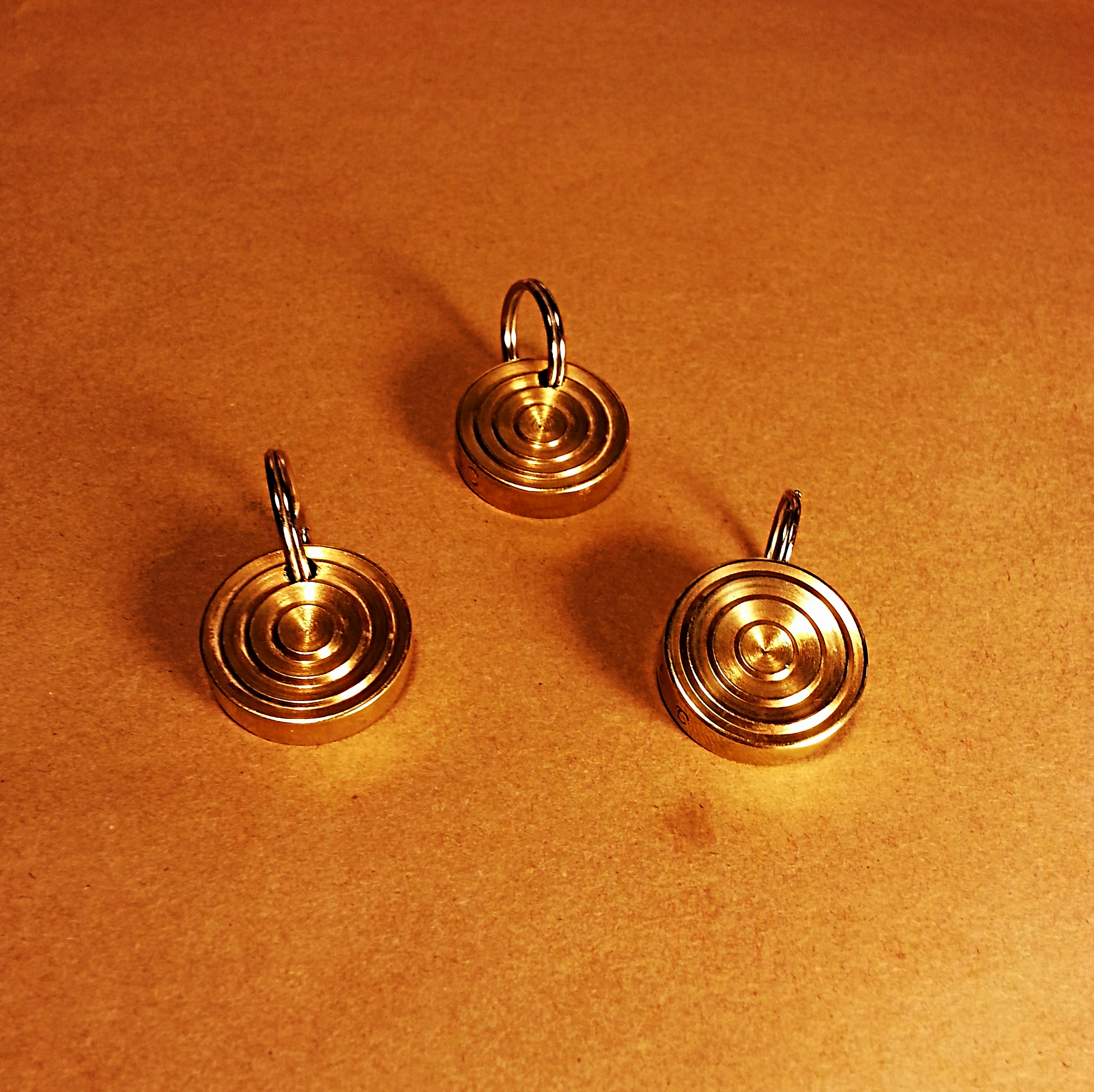 GROOVY 1" BRASS KEYCHAIN