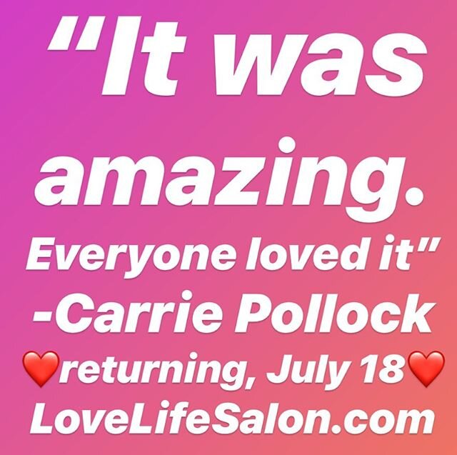 Curious about the⁣
Love Life Salon...⁣
&hearts;️⁣
Participants ⁣
are finding:⁣
⁣
Connection,⁣
Healing,⁣
Breakthroughs,⁣
&hearts;️⁣
Inspiration,⁣
Certainty,⁣
and Love!⁣
⁣
Discover more..⁣
&hearts;️⁣
LoveLifeSalon.com