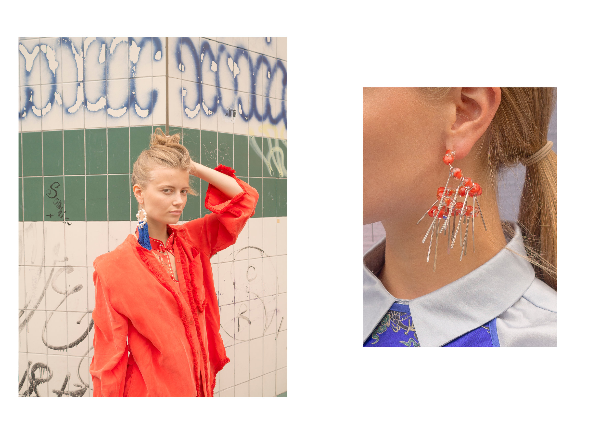 Øredobber: Alva Brosten Skjorte: Stine Goya & Øredobber: Michael Olestad Skjorte: GESTUZ Topp: Stylistens egen