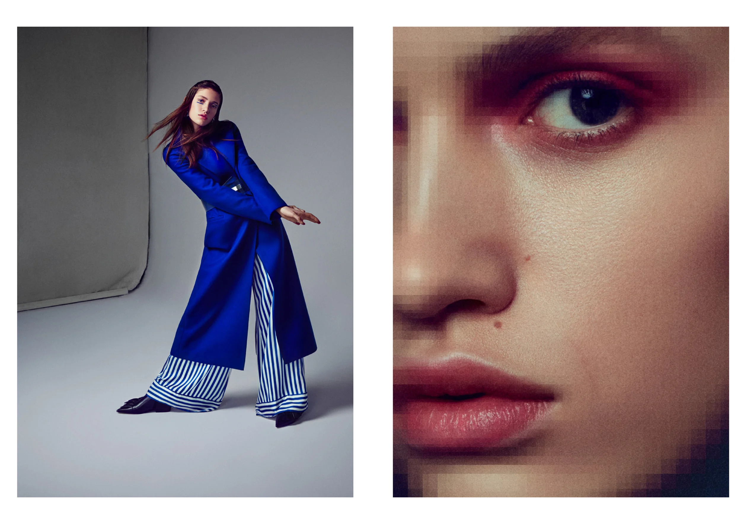 Kåpe og belte MAISON MARGIELA Bukser BY MALENE BIRGER Sko J.W. ANDERSON Øredobber og ring ANNIE BERNER