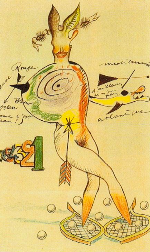 'Nude Cadavre Exquis' Yves Tanguy, Joan Miró, Max Morise, Man Ray (1926-27)