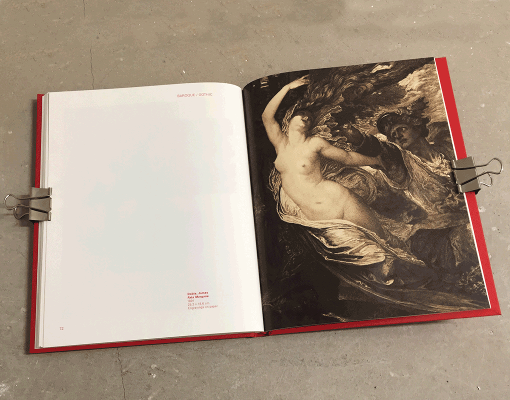 The layout is similar to a photo book, with many full page images to devote attention to the details of the works.
