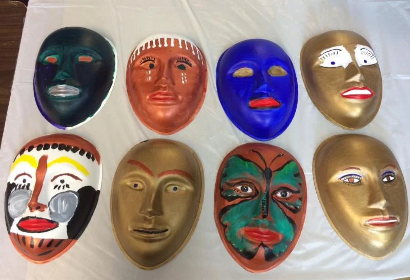 Masks made in Art Therapy