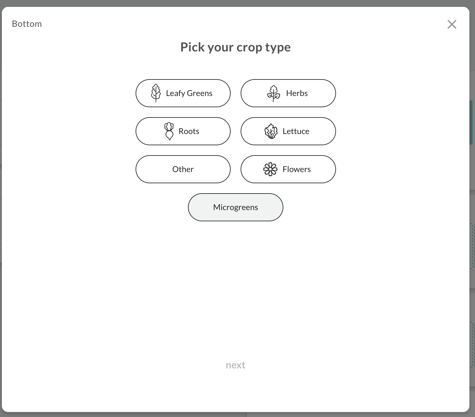 Select a crop type