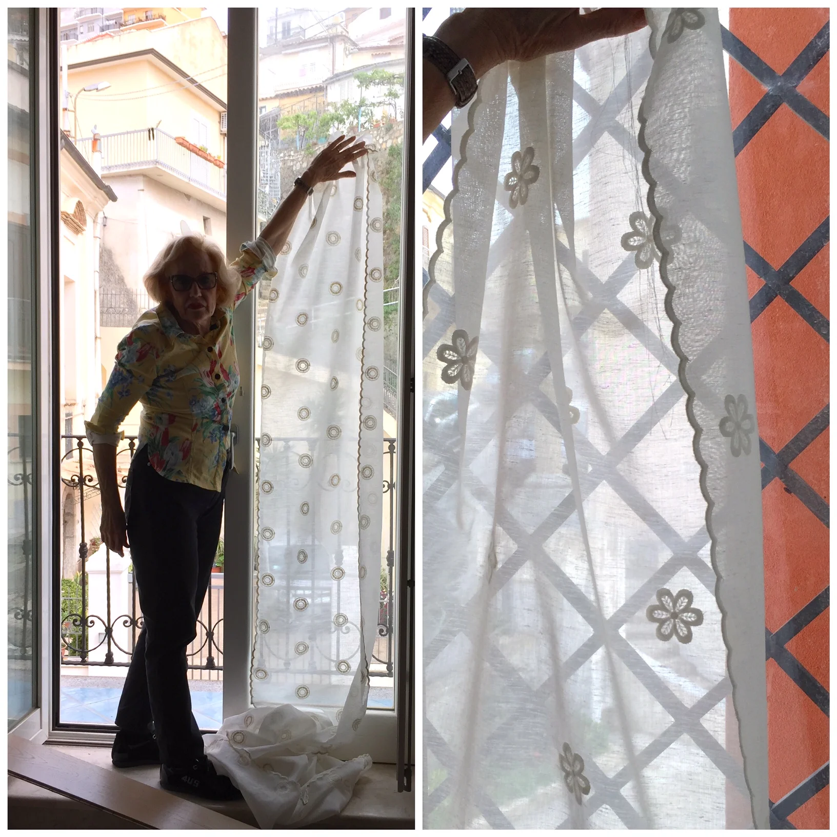 we can't wait to see our fabrics from the market on these windows