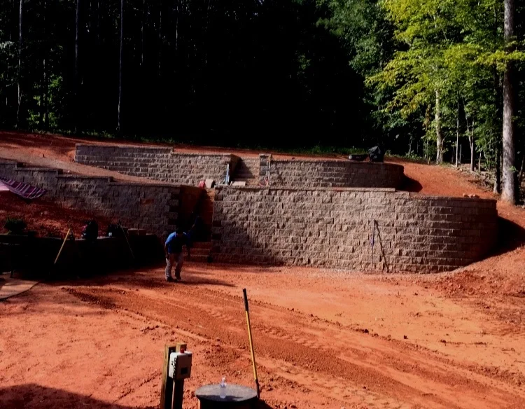 Keystone Wall with Staircase