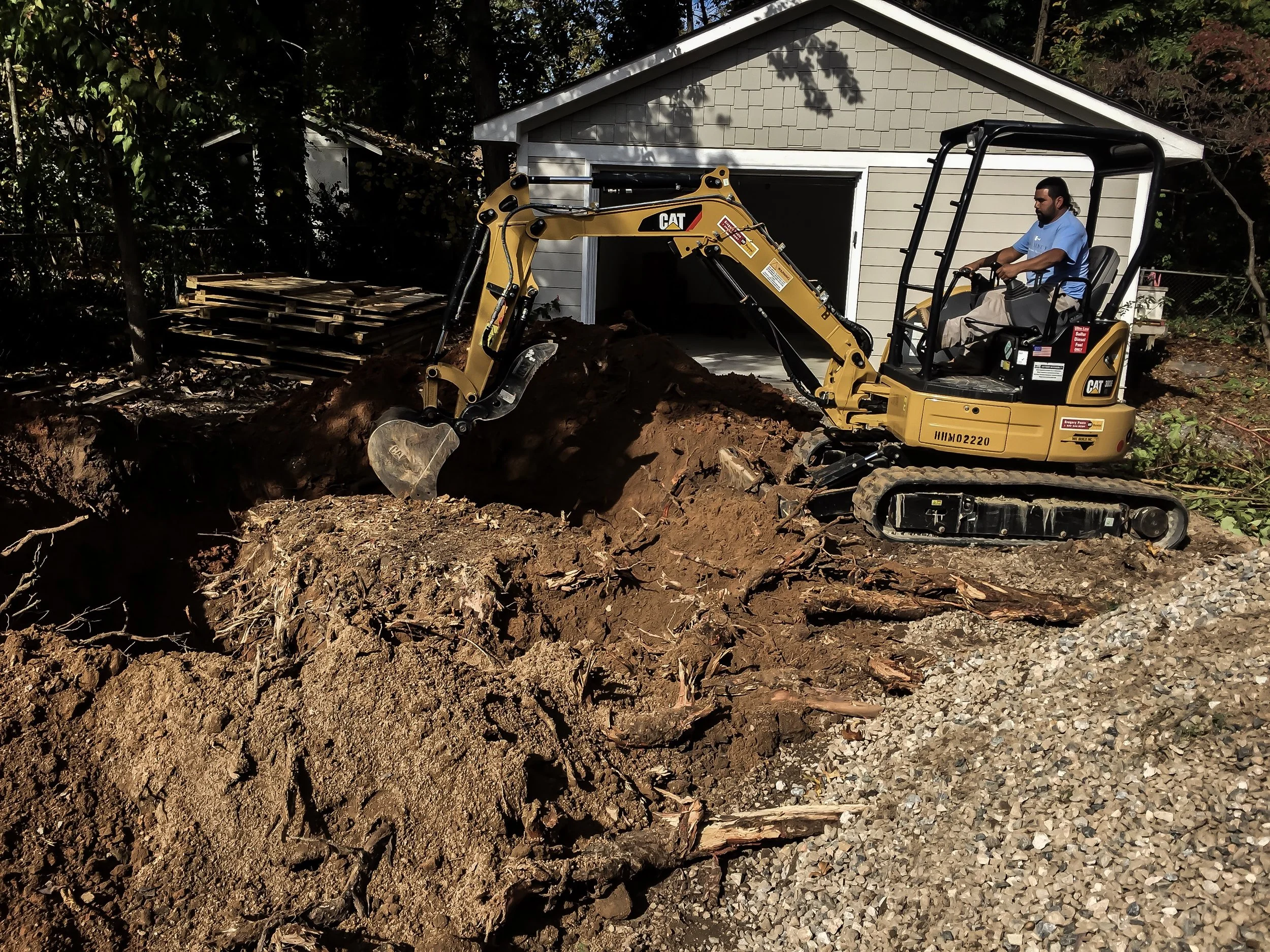 Another Stump Removal for Proper Paver Base Installation