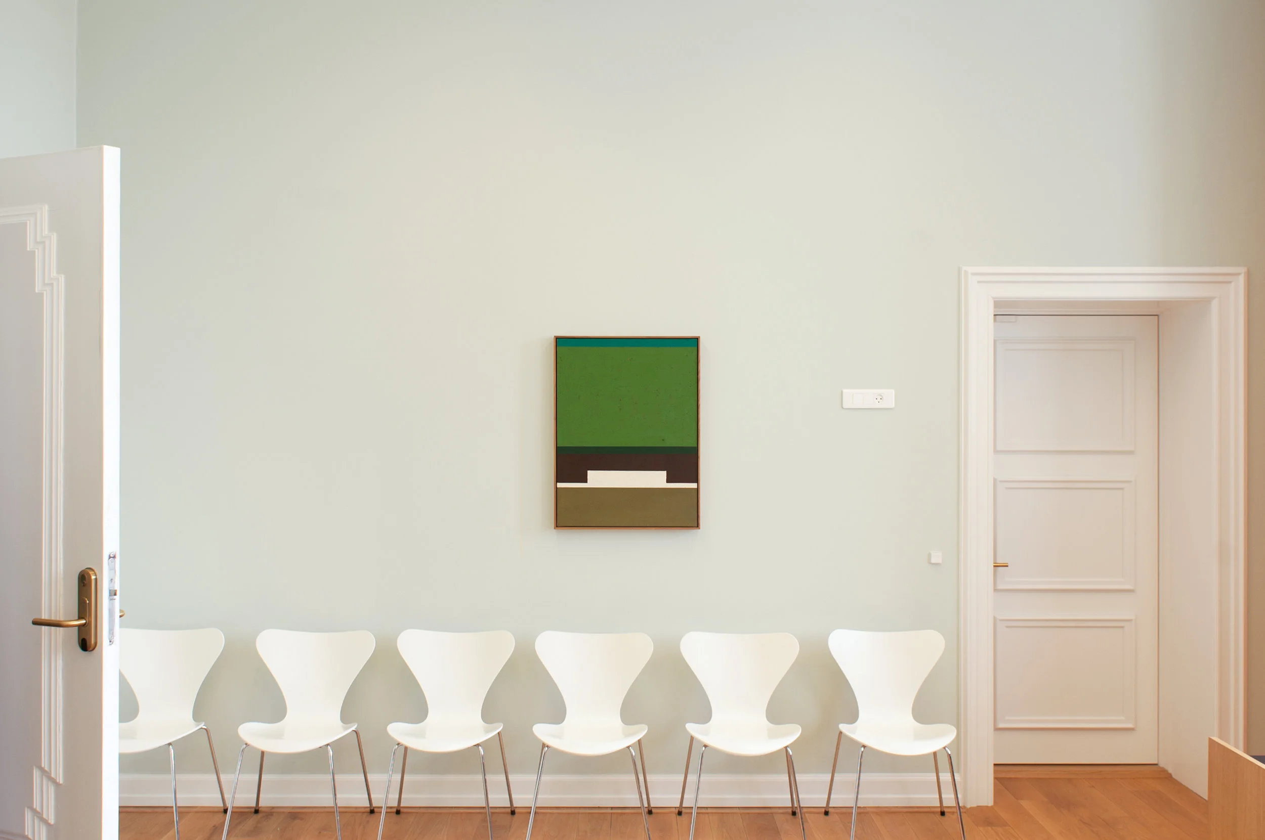 Aarhus Courthouse, Aarhus, Denmark, 2018 (“For Martha”, acrylic and oilstick on canvas, 83 x 63 cm)