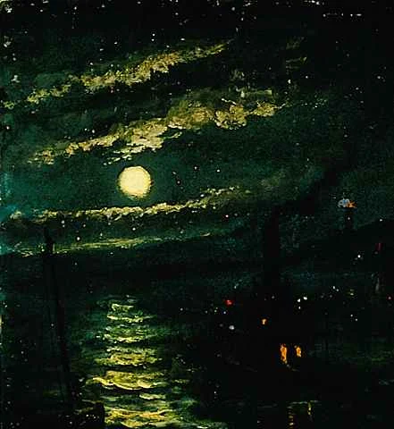  "Night on the River," a painting by John Banvard, the subject of my screenplay Panorama .