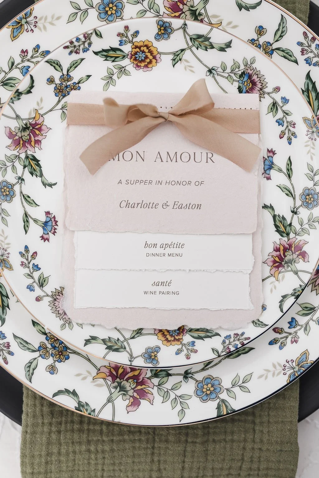 Floral Romantic Wedding Plates– Napa Valley | L’Relyea Events