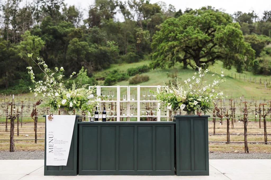 Vineyard Ranch Wedding Outdoor bar – Napa Valley | L’Relyea Events