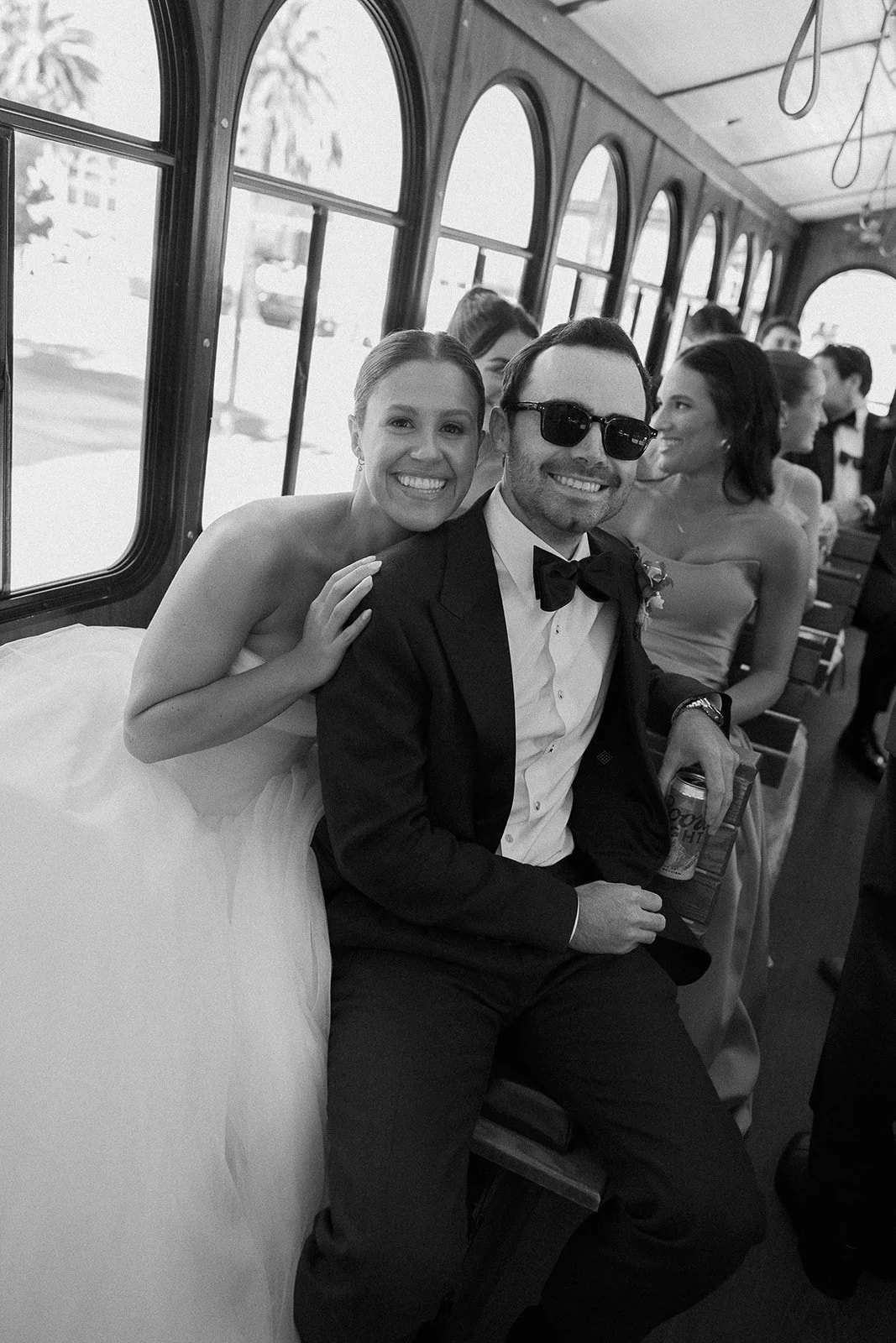 Wedding Party in Trolley | San Francisco Bay Area Wedding by L'Relyea Events