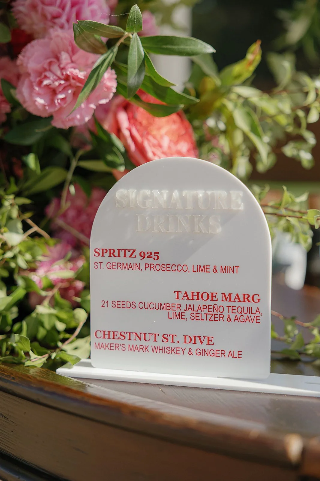 Pink and Red Wedding Decor Bar Sign | San Francisco Bay Area Wedding by L'Relyea Events