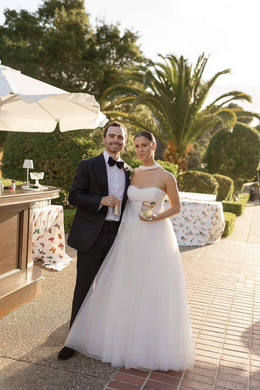 Bride and Groom in courtyard – Elegant Kohl Mansion Wedding | L’Relyea Events