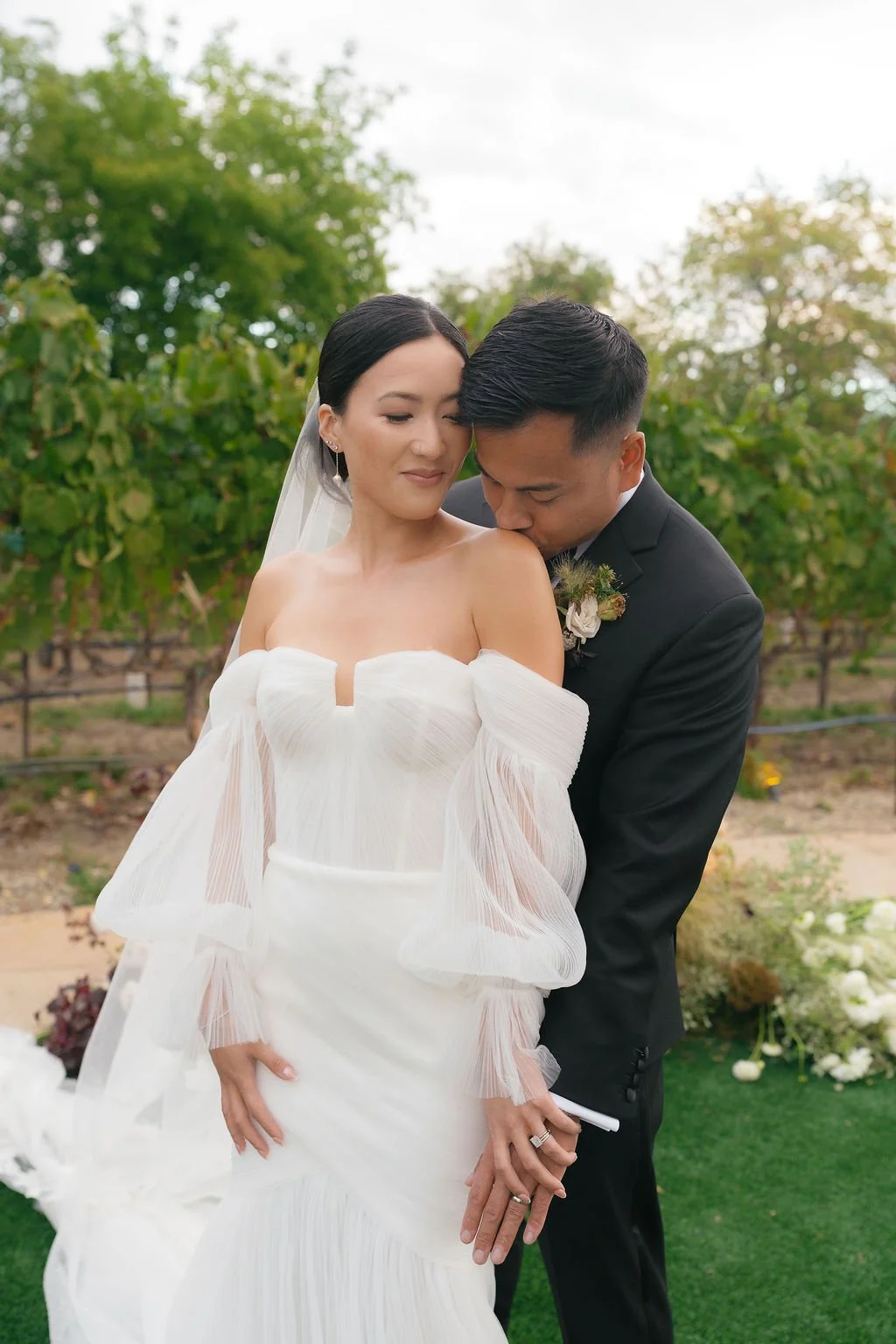Bride and Groom in the Vineyard Wedding Ceremony – Estate Yountville | L’Relyea Events