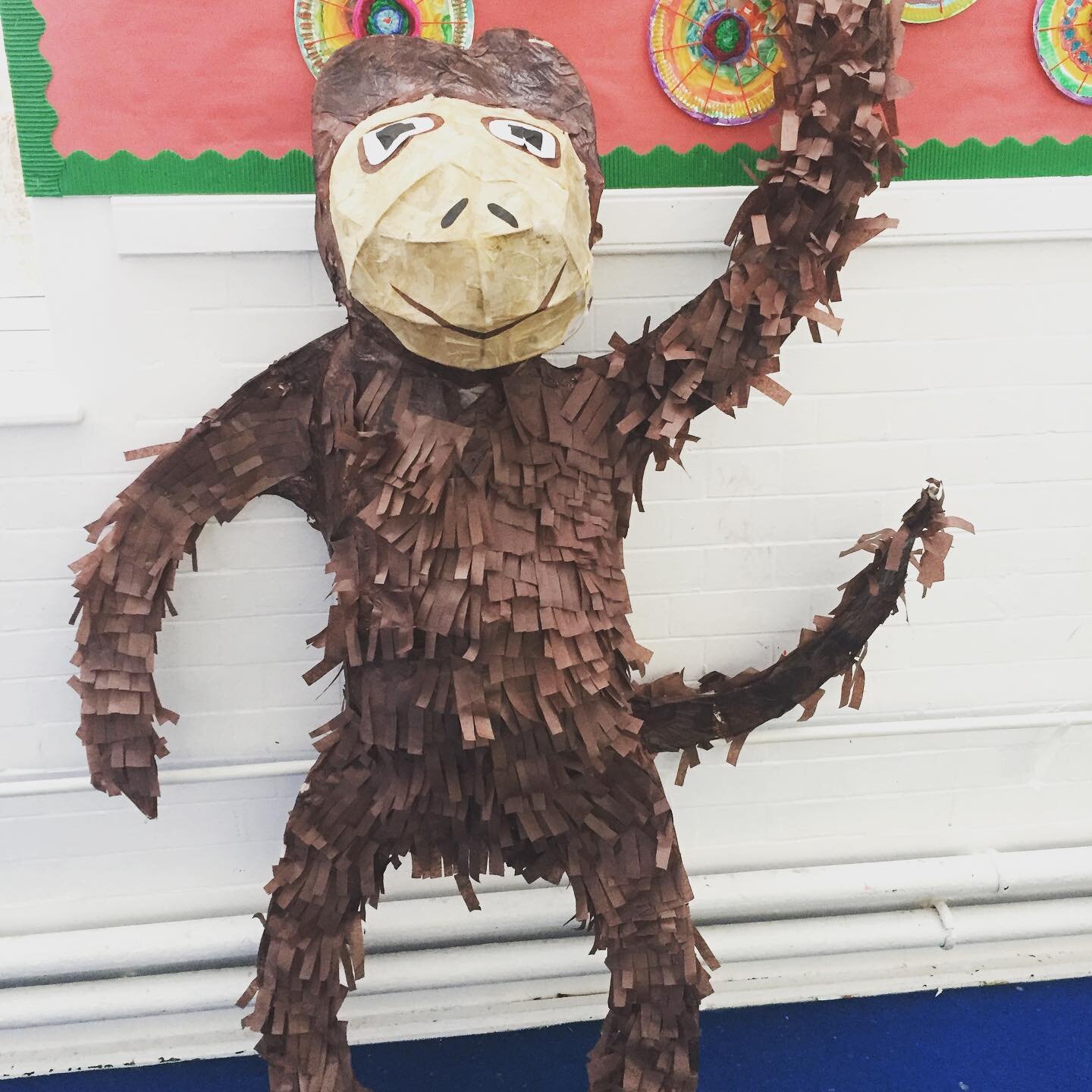 A nice Mugglewump made as part of a #rhoalddahl project to animate a school library #schoolartworkshop #sculptureworkshop #artistsinschools #theschoolartist #willowsculpture #monkey #mugglewump